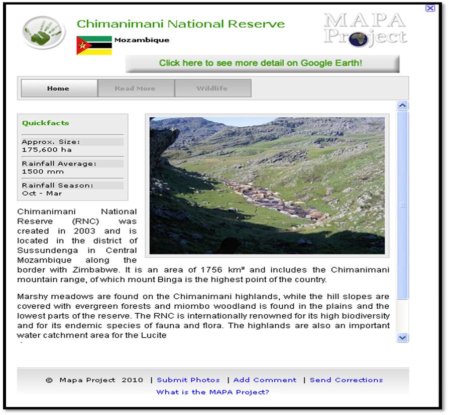 Chimanimani Chimanimani National Reserve, Mozambique: Can you help us improve this information?
