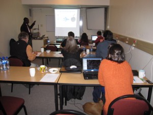Erick showing us how to add GIS content into Google Earth.